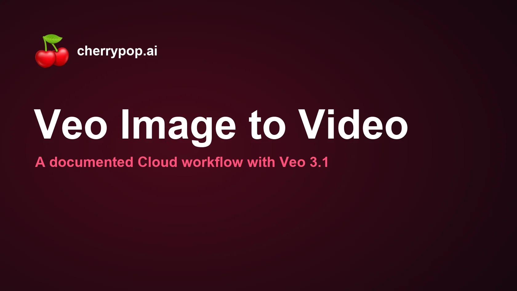 Veo 3 AI: de imagen a vídeo. Un flujo de trabajo en la nube con Veo 3.1