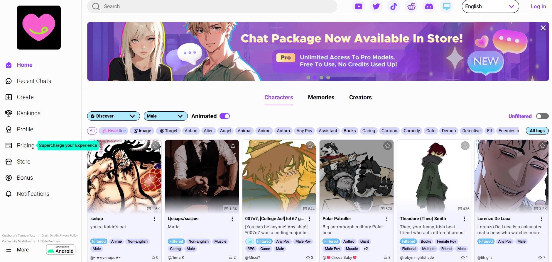 CrushOn AI - Best for Unfiltered AI Chat