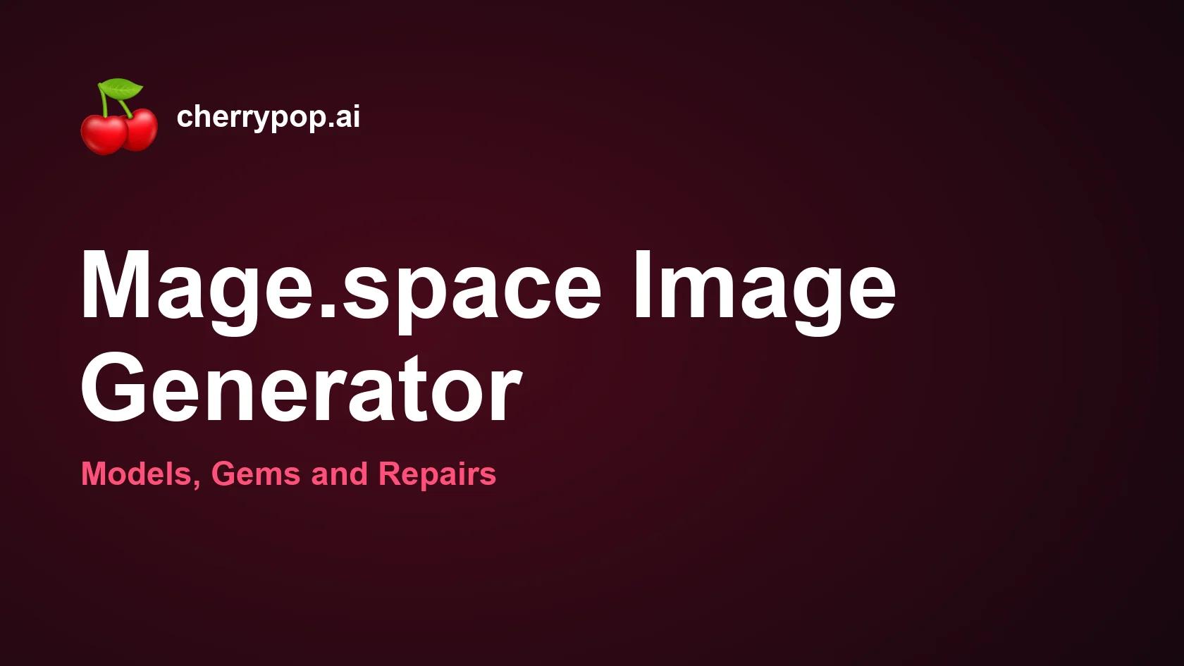 Mage.space Image Generator: Models, Gems and Repairs
